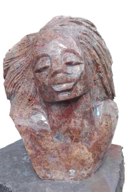 Self Confidence - Stone Sculpture Made of Brown Agate Gemstone by Rufaro Murenza| Zimbabwe