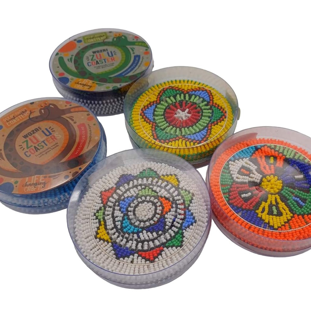 Set of 6 Beaded Zulu Coasters | South Africa.