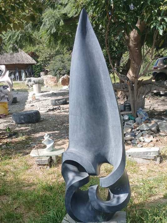 Another Shooting Star - Stone Sculpture Made of Springstone by Owen Mlungisi | Zimbabwe