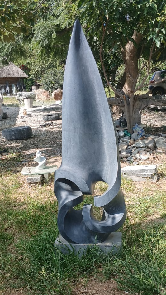 Another Shooting Star - Stone Sculpture Made of Springstone by Owen Mlungisi | Zimbabwe