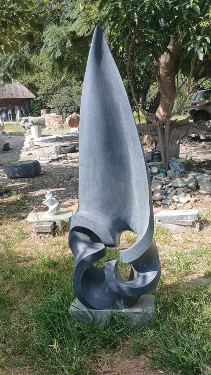 Another Shooting Star - Stone Sculpture Made of Springstone by Owen Mlungisi | Zimbabwe