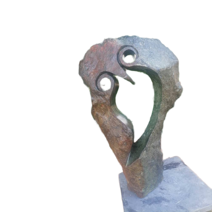 Silent Vigil - Stone Sculpture Made of Green Opal Stone by Addington Nyasoka | Zimbabwe