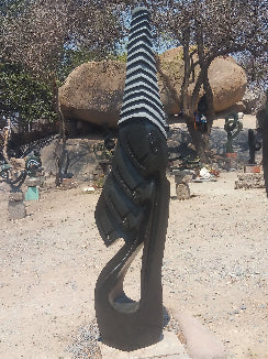 Echoes of Four Sister Souls - Stone Sculpture Made of Springstone by Ishmael Chitiyo | Zimbabwe