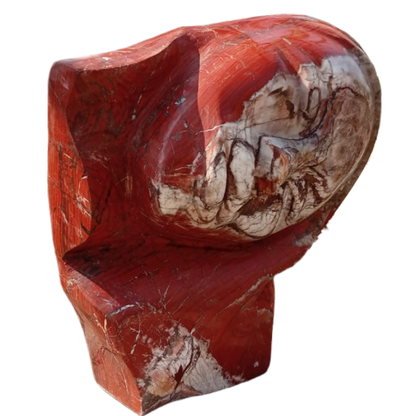 Deep Sleep - Stone Sculpture Made of Red Jasper by Batsirai Tago | Zimbabwe