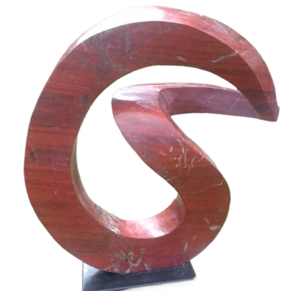 Slip Away - Stone Sculpture Made of Red Jasper by Gift Mutsahuni | Zimbabwe