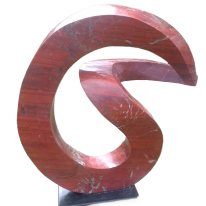 Slip Away - Stone Sculpture Made of Red Jasper by Gift Mutsahuni | Zimbabwe