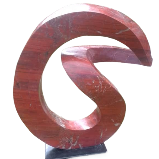 Slip Away - Stone Sculpture Made of Red Jasper by Gift Mutsahuni | Zimbabwe