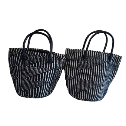 Special Basket Bags Handmade of Wool/Yarn, 100% Natural Sisal Fiber & Leather| Kenya