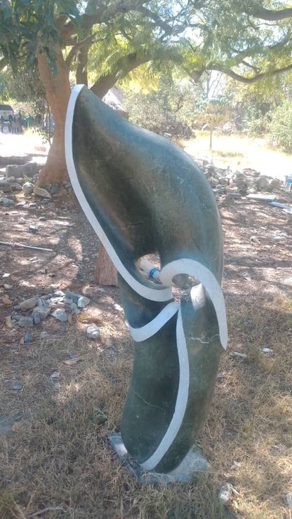 Focul Point - Stone Sculpture Made of Springstone by Davis Sibanda | Zimbabwe
