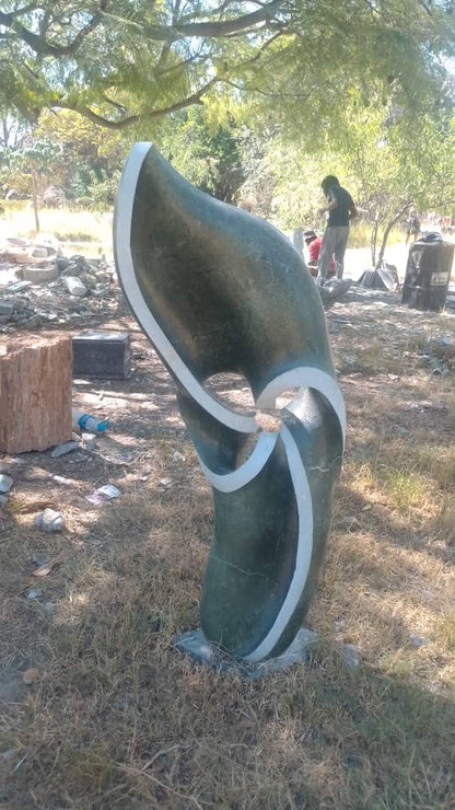 Focul Point - Stone Sculpture Made of Springstone by Davis Sibanda | Zimbabwe