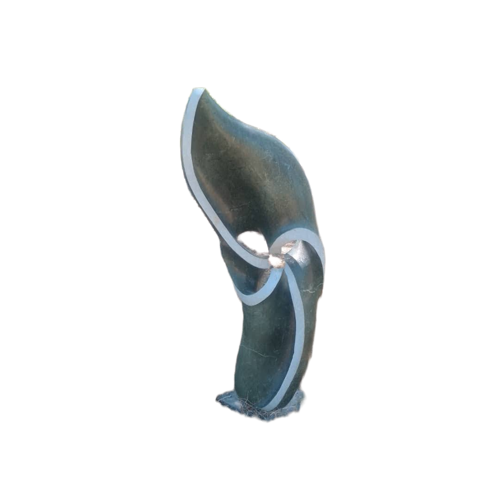 Focul Point - Stone Sculpture Made of Springstone by Davis Sibanda | Zimbabwe