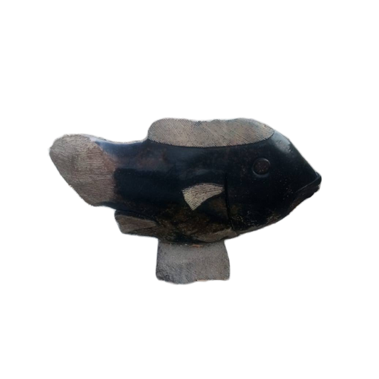 Stone Fish - Stone Sculpture Made of Tiger Eye Stone by Clever Manyange | Zimbabwe