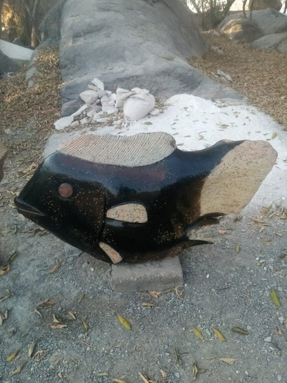 Stone Fish - Stone Sculpture Made of Tiger Eye Stone by Clever Manyange | Zimbabwe
