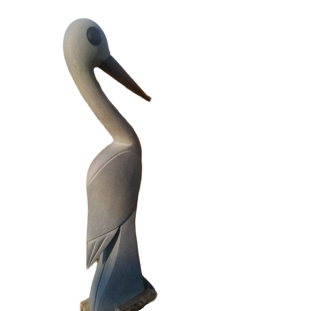 Stork Bird - Stone Sculpture Made of Springstone by Farai Nyakanyanza | Zimbabwe