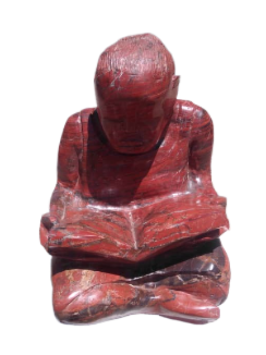 Study Time - Stone Sculpture Made of Red Jasper by Jonathan Mhondorohuma | Zimbabwe