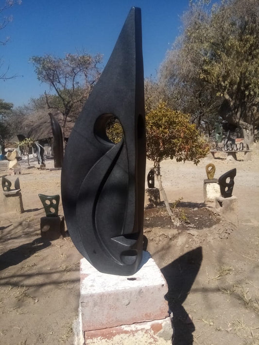 Surprised - Stone Sculpture Made of Springstone by Antony Masamba | Zimbabwe