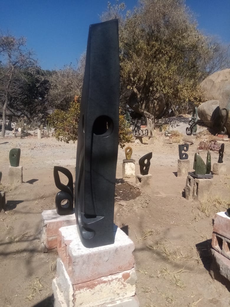 Surprised - Stone Sculpture Made of Springstone by Antony Masamba | Zimbabwe