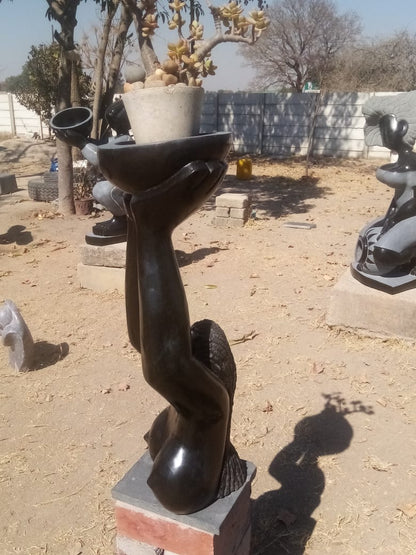 The Florist - Stone Sculpture Made of Springstone by Jetro Zinyeka | Zimbabwe
