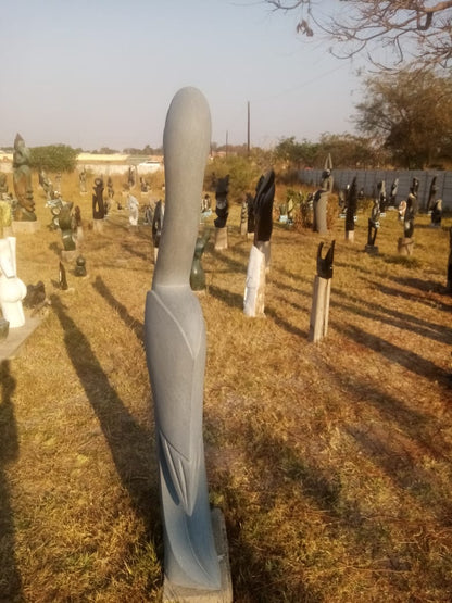 Stork Bird - Stone Sculpture Made of Springstone by Farai Nyakanyanza | Zimbabwe