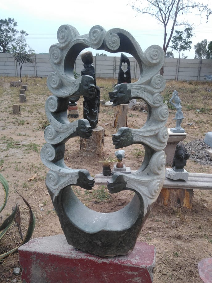 Togetherness - Stone Sculpture Made of Opal Stone by Rufaro Murenza | Zimbabwe