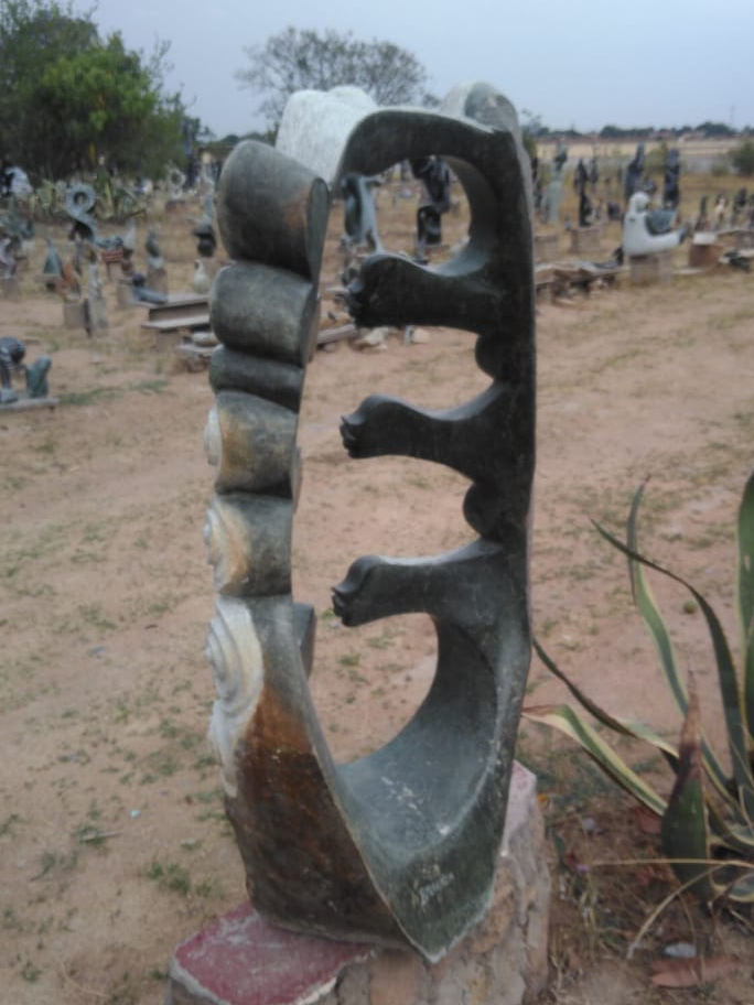 Togetherness - Stone Sculpture Made of Opal Stone by Rufaro Murenza | Zimbabwe