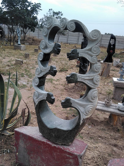 Togetherness - Stone Sculpture Made of Opal Stone by Rufaro Murenza | Zimbabwe