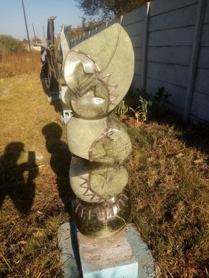 Traditional Dancers - Stone Sculpture Made of Leopard Rock by Richard Mupumha Snr | Zimbabwe