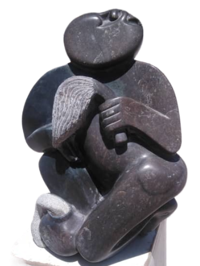 Traditional Man - Stone Sculpture Made of Fruit Stone by Lazarus Gobvu | Zimbabwe