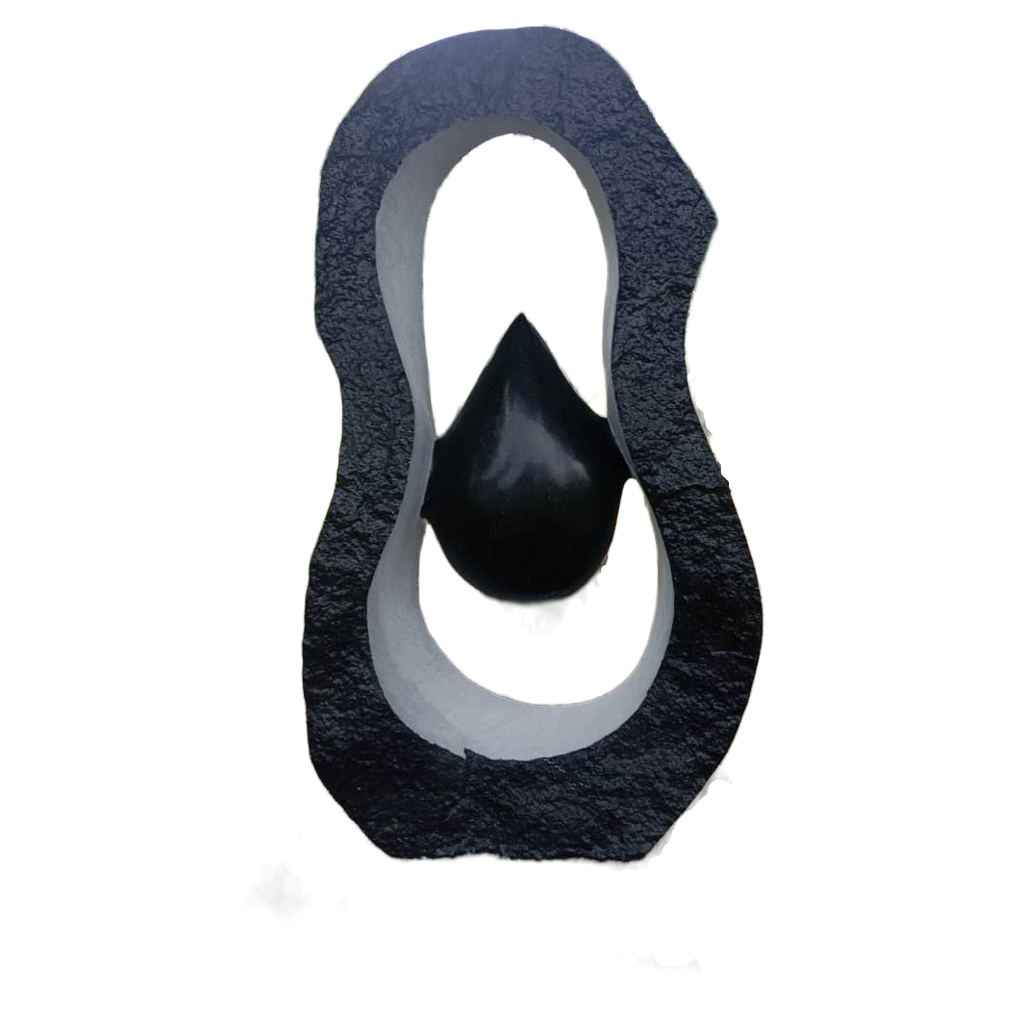 Trapped Moment - Stone Sculpture Made of Springstone by Owen Mlungisi | Zimbabwe