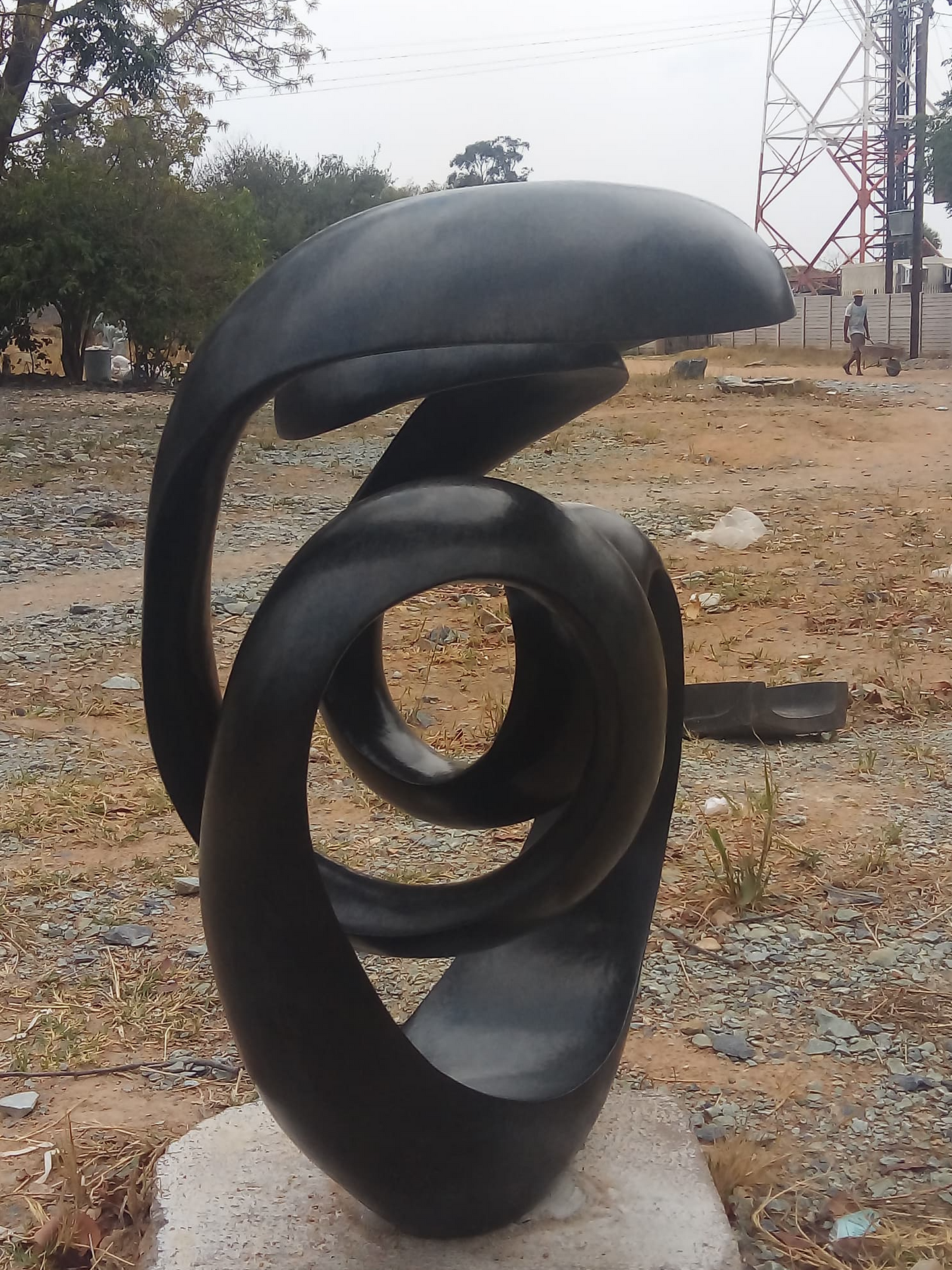 Rising Through Change - Stone Sculpture Made of Springstone by Tonderai Sowa | Zimbabwe