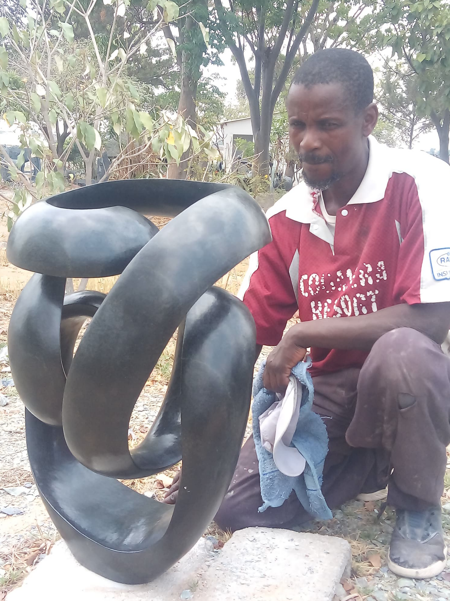 Rising Through Change - Stone Sculpture Made of Springstone by Tonderai Sowa | Zimbabwe