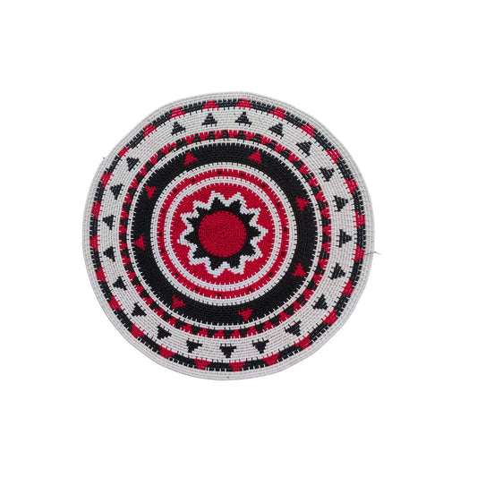 Shallow Hardwire Bowl 31.5cm Black, White And Red Geometric WB0072 | South Africa