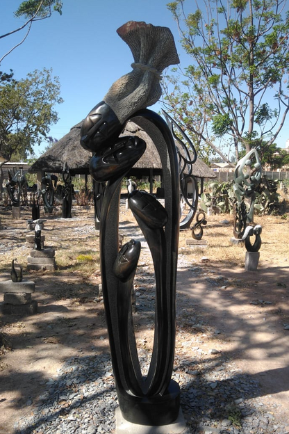 We Are Blessed - Stone Sculpture Made of Springstone by Alfred Mutuke | Zimbabwe