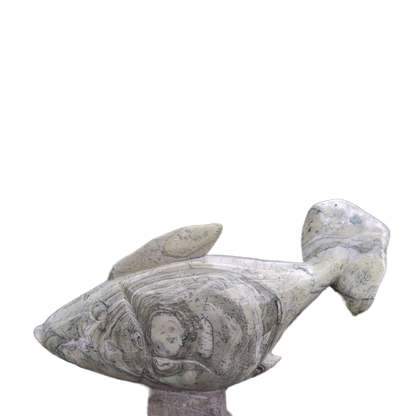 Fish C - Stone Sculpture Made of Butterjade by Edmore Chijumani | Zimbabwe
