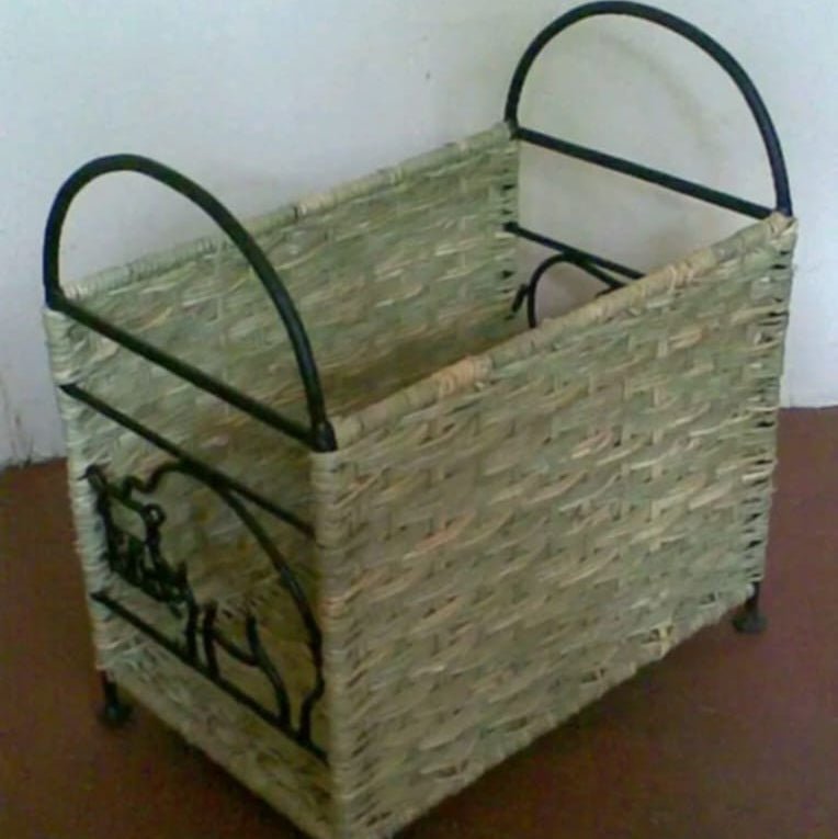 Magazine Rack - Made from  Hyacinth Papyrus & Metal Wire By George Abongo | Kenya