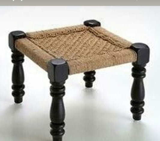 Wooden-Woven Stools - Made from  Hyacinth Papyrus & Mahogany Wood By George Abongo | Kenya