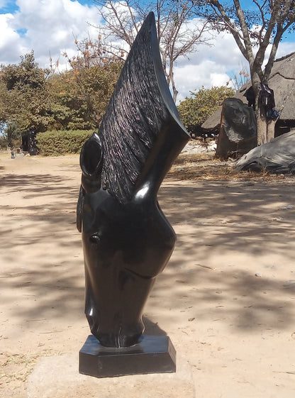 Equine Grace - Stone Sculpture Made of Springstone by Taurai Maisiri | Zimbabwe