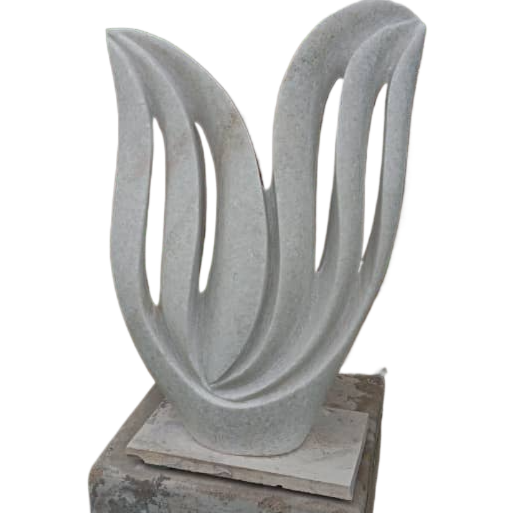 White Bloom - Stone Sculpture Made of Dolomite by Owen Mlungisi | Zimbabwe