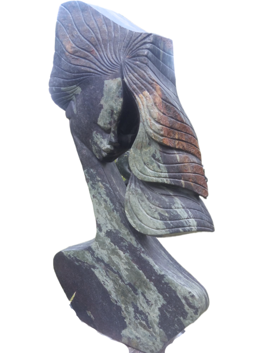 Windy Day - Stone Sculpture Made of Cobalt by Lovemore Bonjisi | Zimbabwe