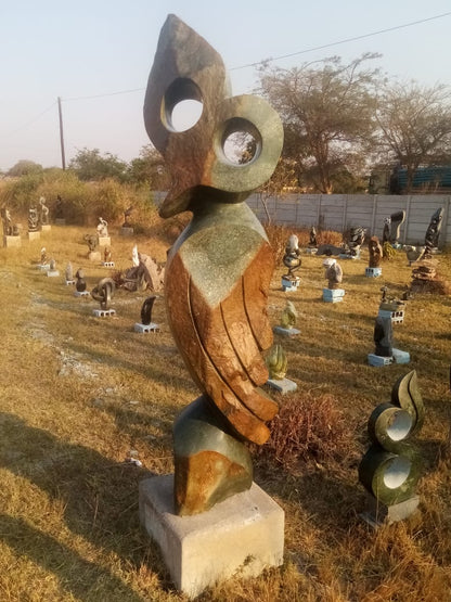 Emerald Sentinel - Stone Sculpture Made of Green Opal by Farai Nyakanyanza | Zimbabwe