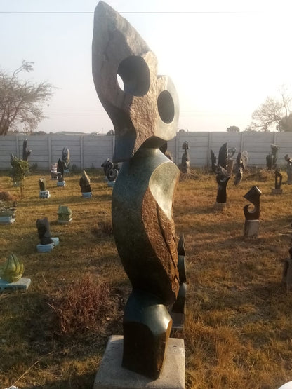 Emerald Sentinel - Stone Sculpture Made of Green Opal by Farai Nyakanyanza | Zimbabwe