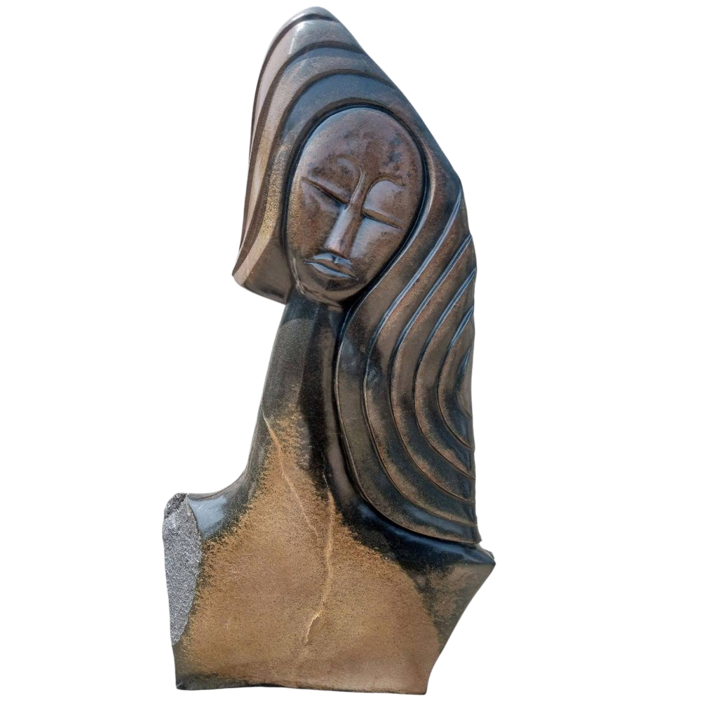 Woman of Integrity - Stone Sculpture Made of Serpentine (Springstone) by Benjamin Mashaya | Zimbabwe