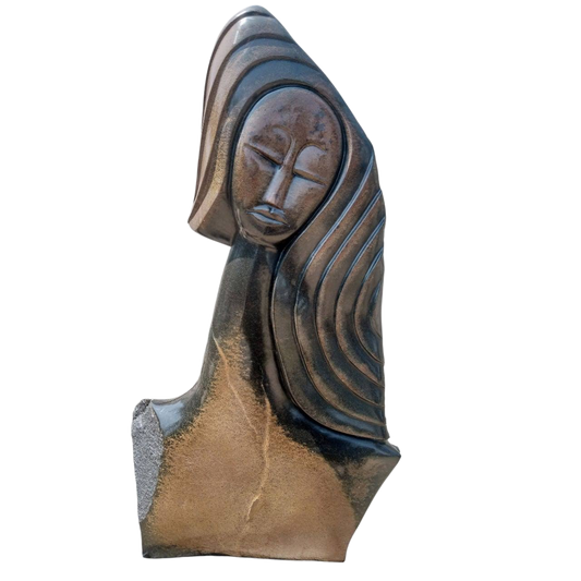Woman of Integrity - Stone Sculpture Made of Serpentine (Springstone) by Benjamin Mashaya | Zimbabwe
