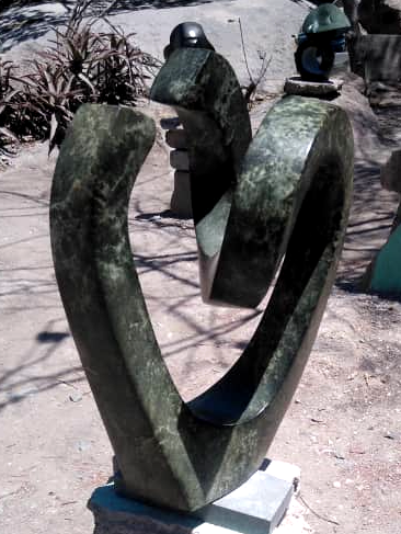 Meeting Point - Stone Sculpture Made of Opal Stone by Blessing Mitorozo | Zimbabwe