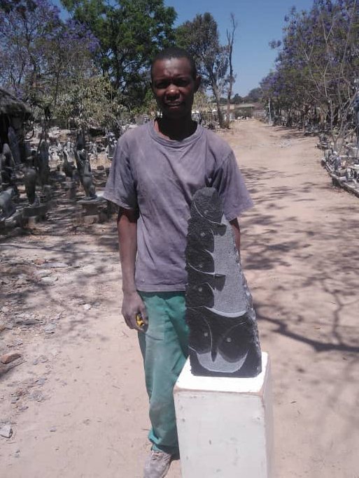 Owl Family - Stone Sculpture Made of Springstone by Dereck Fombe | Zimbabwe