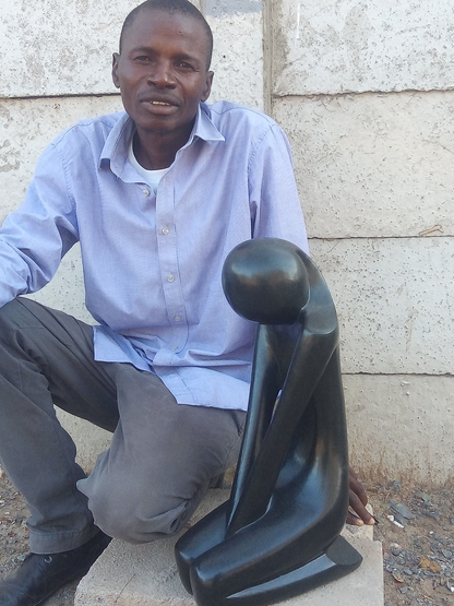 Respect- Stone Sculpture Made of Springstone by Misheck Makaza | Zimbabwe