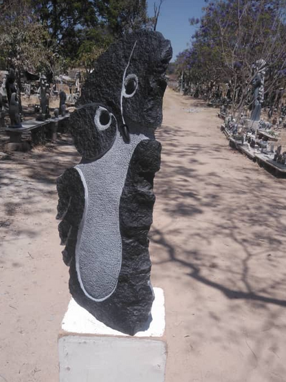 Happy Owl - Stone Sculptures Made of Springstone by Dereck Fombe | Zimbabwe