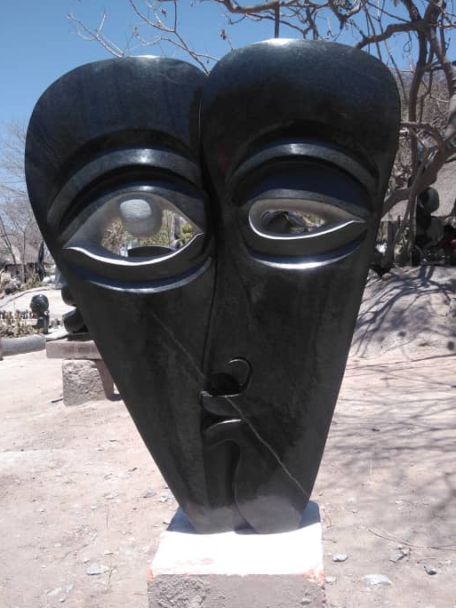 Broken Hearted - Stone Sculpture Made of Springstone by Ishmael Chitiyo Jnr | Zimbabwe