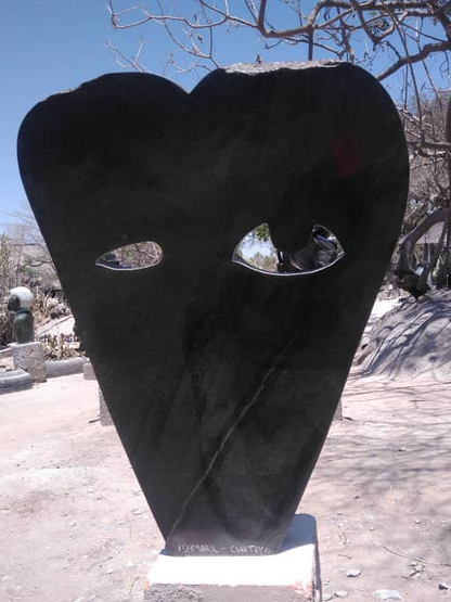 Broken Hearted - Stone Sculpture Made of Springstone by Ishmael Chitiyo Jnr | Zimbabwe