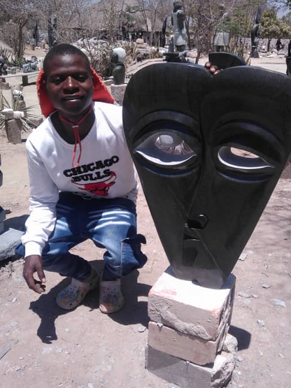 Broken Hearted - Stone Sculpture Made of Springstone by Ishmael Chitiyo Jnr | Zimbabwe